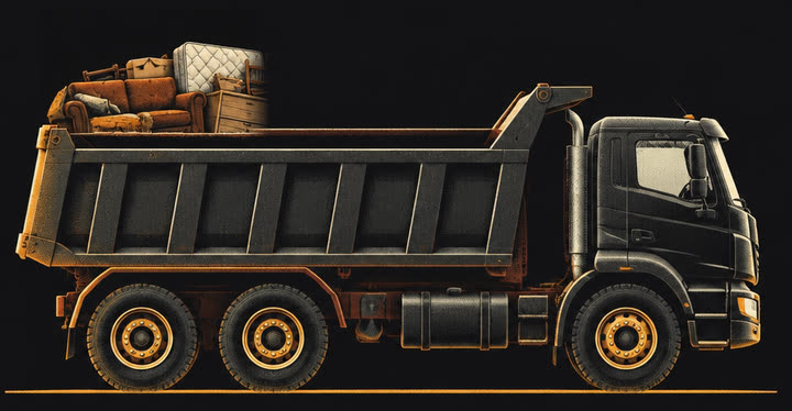 Dump truck, 1/2 load